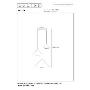 Suspension Spitze II (3 lumières)