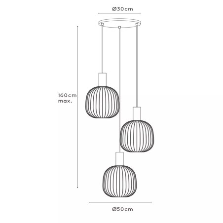 Suspension Esterel II (3 lumières)