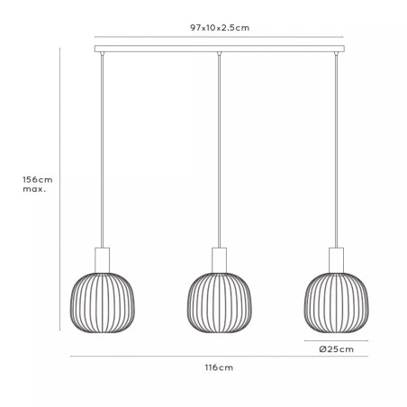 Suspension Esterel I (3 lumières)