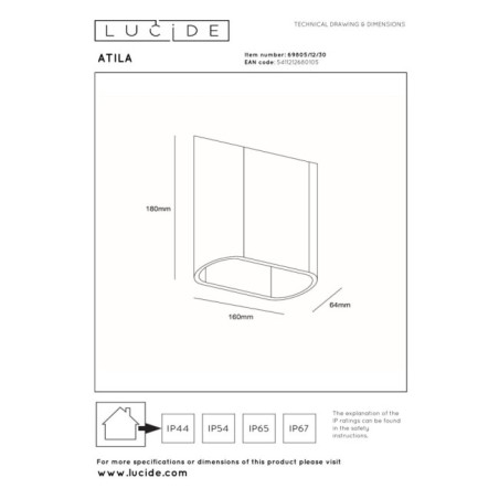 Applique d'extérieur LED Atila I (5W)