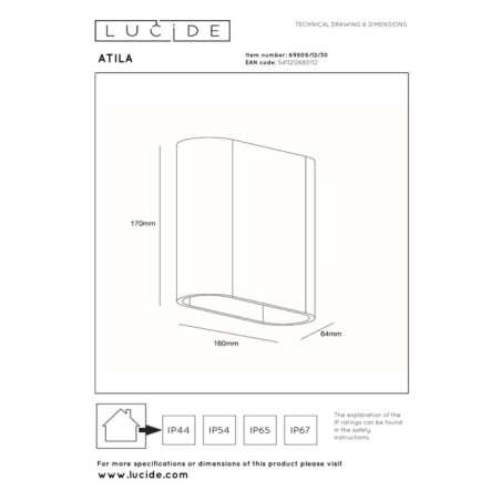 Applique d'extérieur LED Atila II (5W)