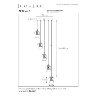 Suspension LED Berliane II (5x4W)