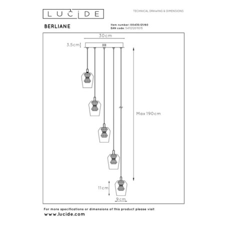 Suspension LED Berliane II (5x4W)