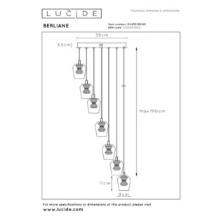 Suspension LED Berliane (7x4W)