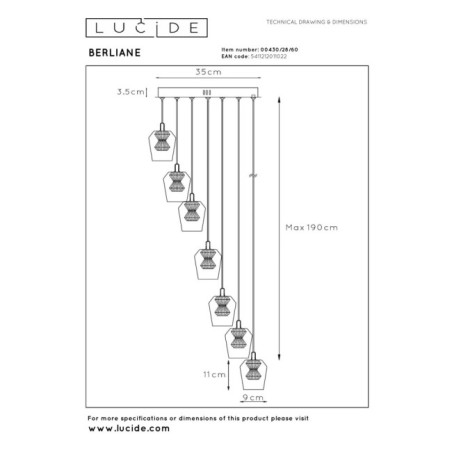 Suspension LED Berliane (7x4W)