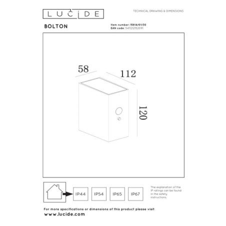 Applique d'extérieur LED Bolton (1W)