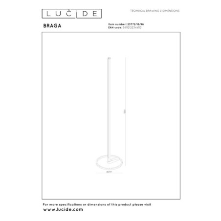 Lampadaire LED Braga CCT Dim (22W)