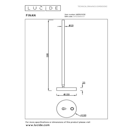 Lampe de table LED Finan (12W)