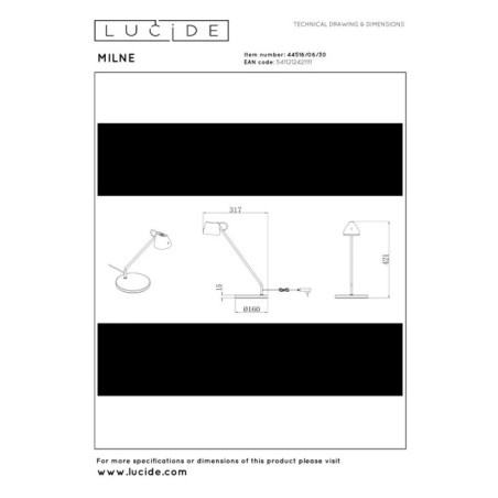 Lampe de bureau LED Milne (8W)
