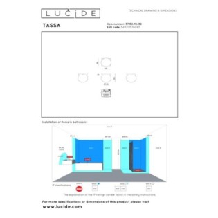 Plafonnier de plafond pour salles de bains LED Tassa (12W)