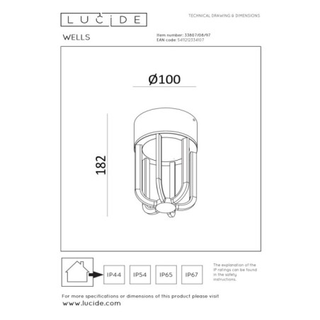 Plafonnier extérieur LED Wells (8W)