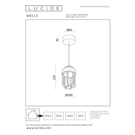 Suspension extérieure LED Wells (8W)