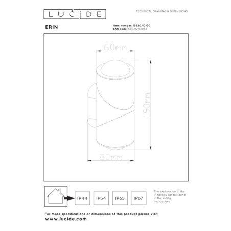 Applique d'extérieur LED Erin (2x5W)