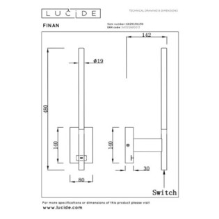 Applique mural LED Finan (6W)