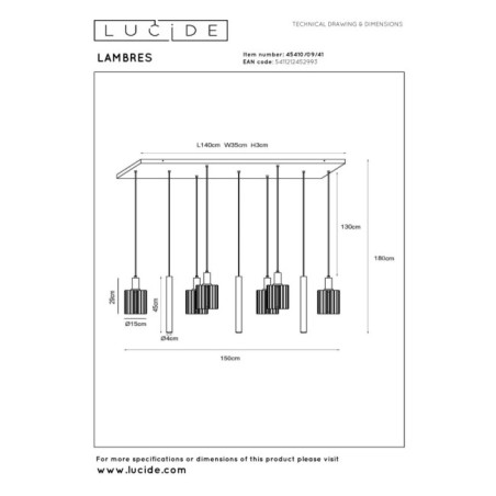 Suspension Lambres (6 lumières)
