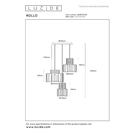 Suspension Rollo (3 lumières)