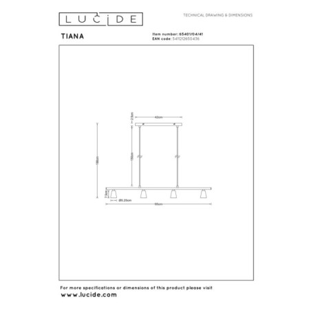 Suspension Tiana (4 lumières)