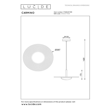 Lampe de plafond LED Carmino (8W)