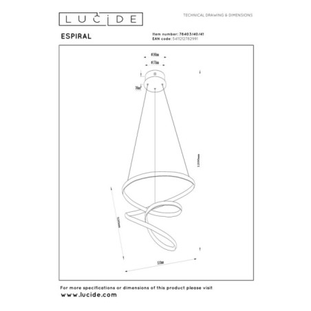 Lampe de plafond LED Spirale (40W)