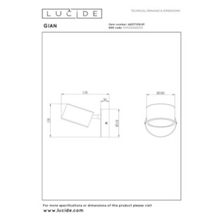 Applique murale LED Gian (9W)