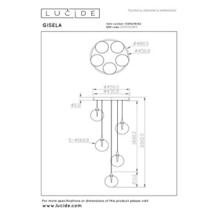Lampe de plafond LED Gisela (5x3.8W)