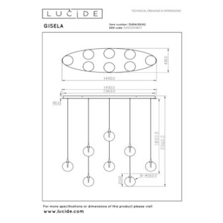 Lampe de plafond LED Gisela (8x3,9W)