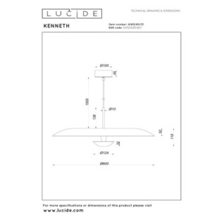 Lampe de plafond LED Kenneth (16W)