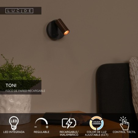 Applique LED avec interrupteur Toni (2W)