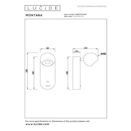 Applique murale LED Montana (6,3W)