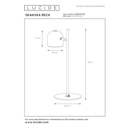 Lampe de bureau LED Skanska rech CCT (3W)
