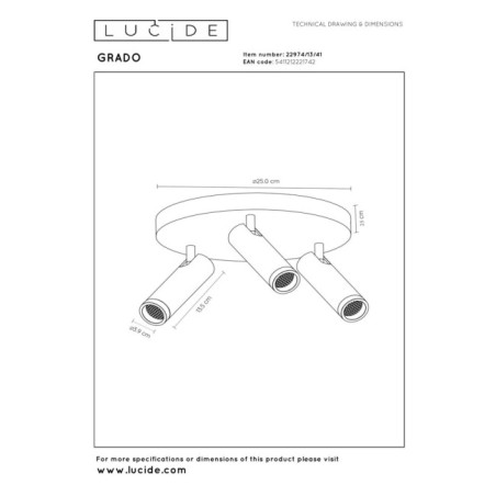 Plafonnier Grado (3 lumières)