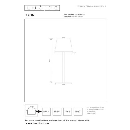 Lampe de table rechargeable LED Tyon (2W)