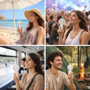 Ventilateur à main Bris Blanc 3 vitesses.