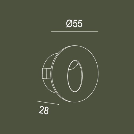 Applique murale encastrable LED Bely Elite ronde (1W)