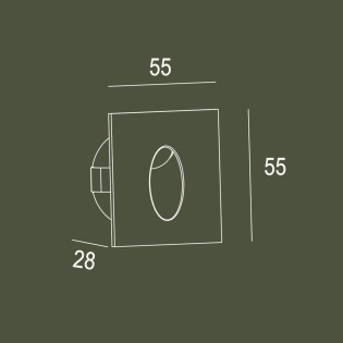 Applique murale encastrable LED Bely Elite Carrée (1W)