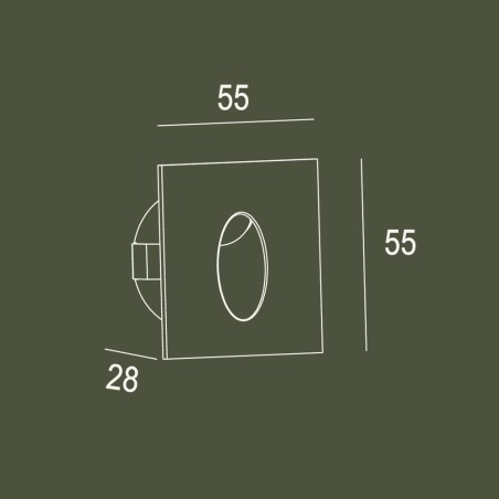 Applique murale encastrable LED Bely Elite Carrée (1W)