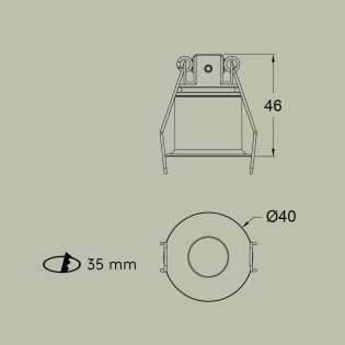 Encastré de plafond LED Dotfix (3W)