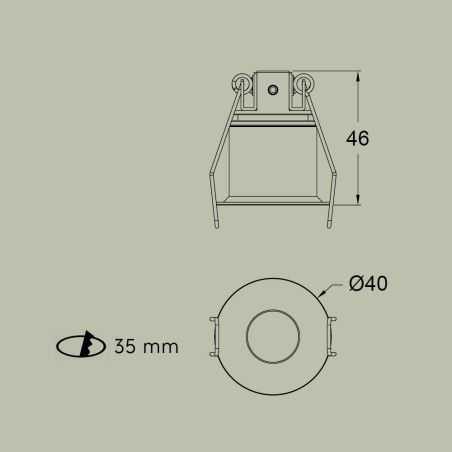 Encastré de plafond LED Dotfix (3W)