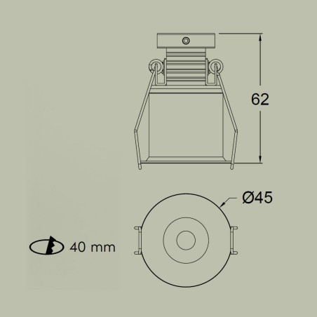 Encastré de plafond LED Dotfix Pro (6W)