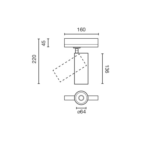 Spot pour rail triphasé FOST (28W)