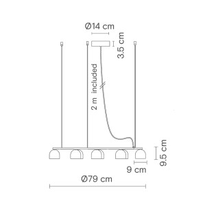 Lampe de plafond Rio (8 lumières)