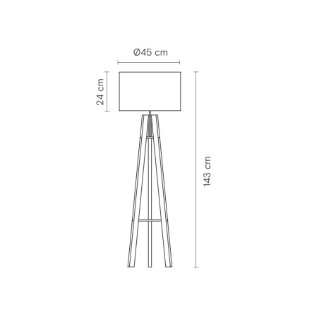 Lampadaire sur trépied Breeze Fibres