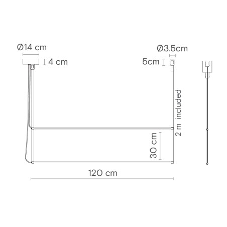 Suspension LED René Horizontal Duo