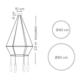 Lampe de suspension Rose (6 lumieres)