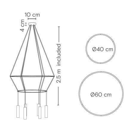 Lampe de suspension Rose (6 lumieres)