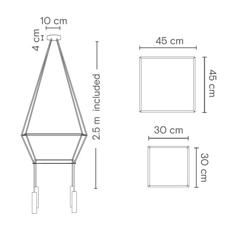 Lampe de suspension Rose (4 lumieres)
