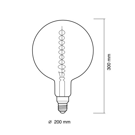 Ampoule LED E27 G200 Ambre 2700K (12W)