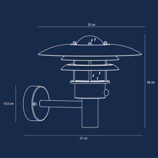 Applique d'extérieur avec détecteur Lonstrup galvanisée