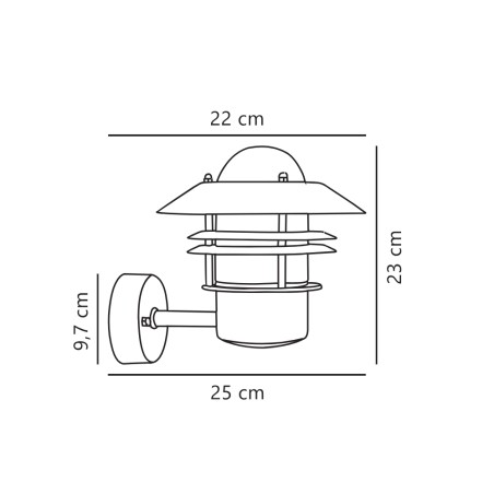 Applique extérieure galvanisée Blokhus Up