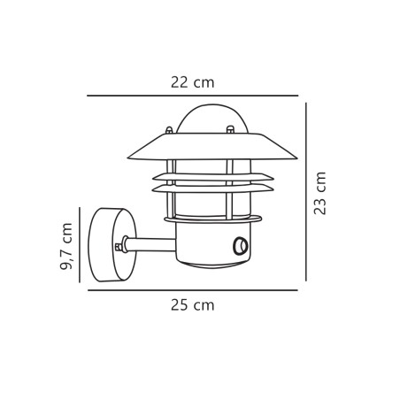 Applique extérieure galvanisée Blokhus Up Sensor